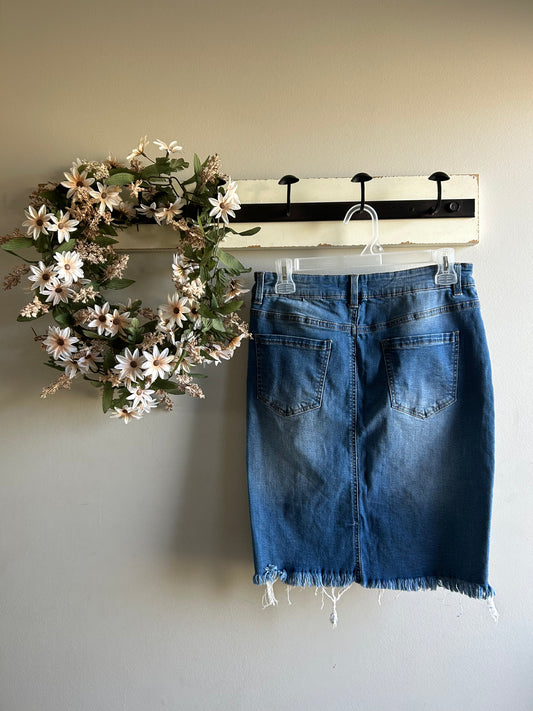 Fashion Nova - Distressed Denim Skirt