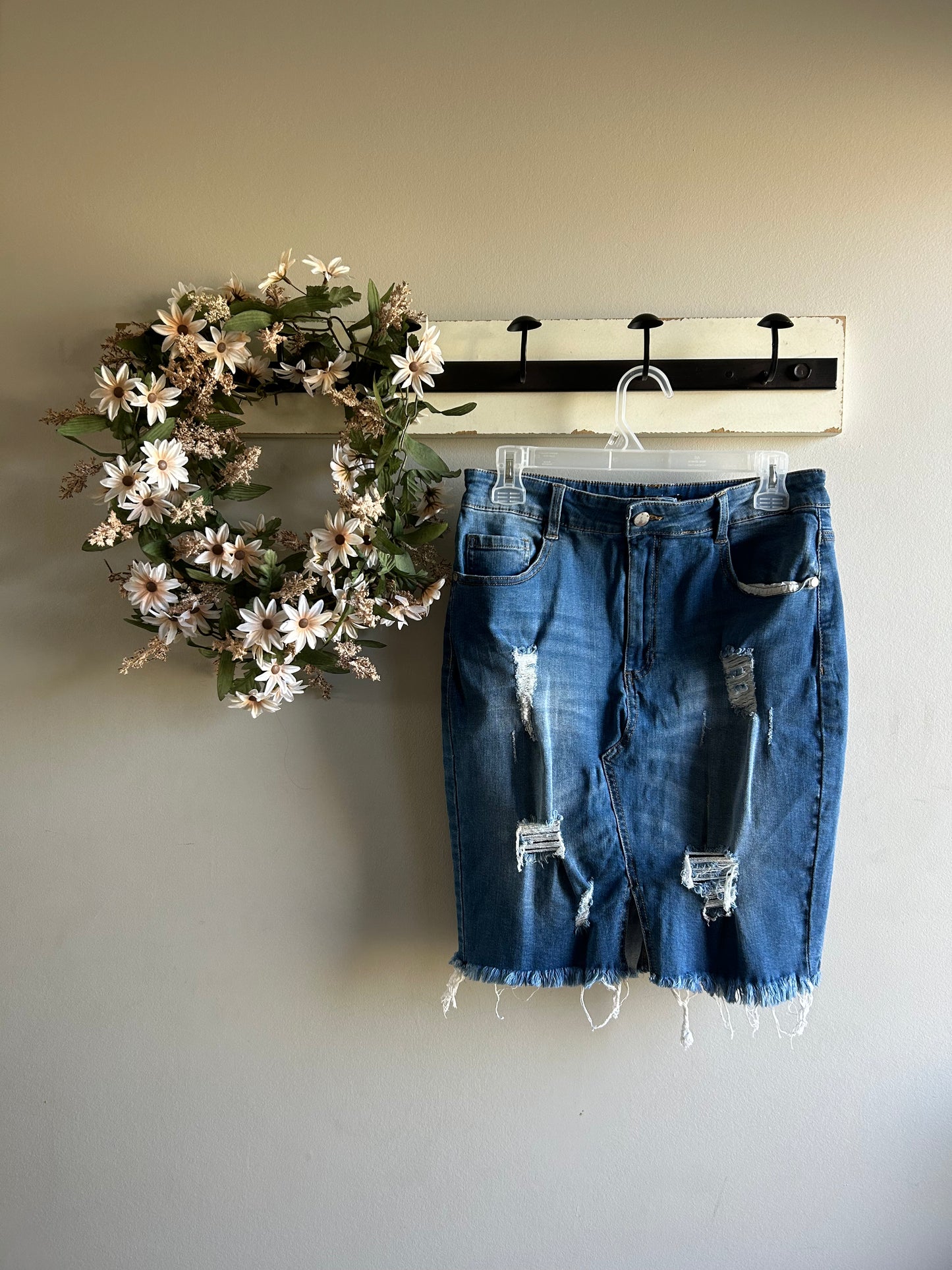 Fashion Nova - Distressed Denim Skirt